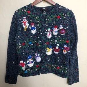 SEGUE Ho Ho Ho Womens Sweater Cardigan Size Medium